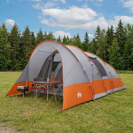 Vidaxl tunneltent grijs en oranje 560 x 395 x 212 cm