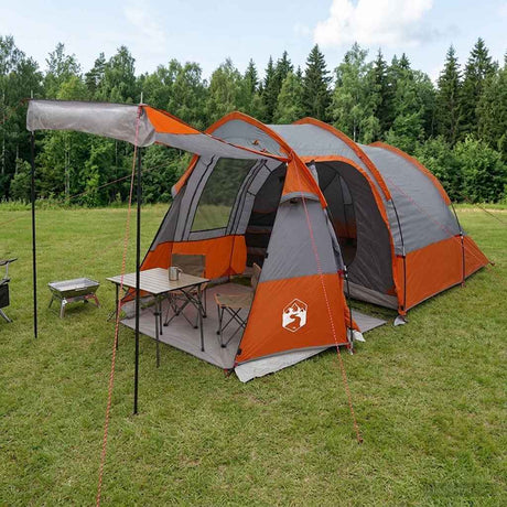 Vidaxl tunneltent grijs en oranje 390 x 215 x 152 cm