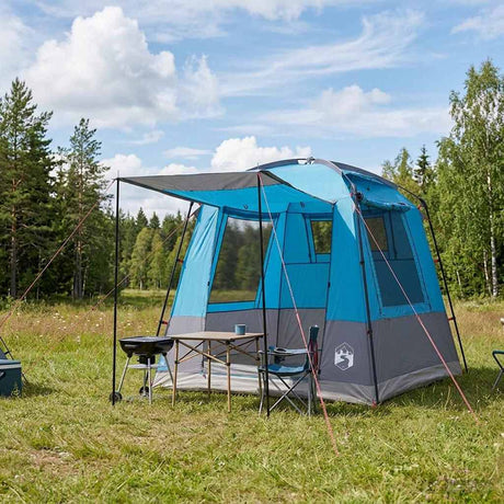 Vidaxl partytent 4-persoons blauw 185t polyester met pu coating