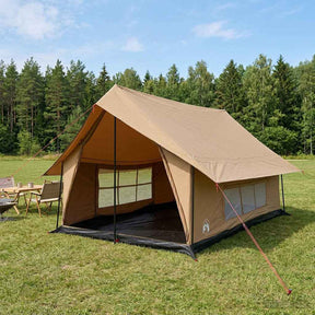 Vidaxl huisje tent bruin 340 x 246 x 210 cm polykatoen