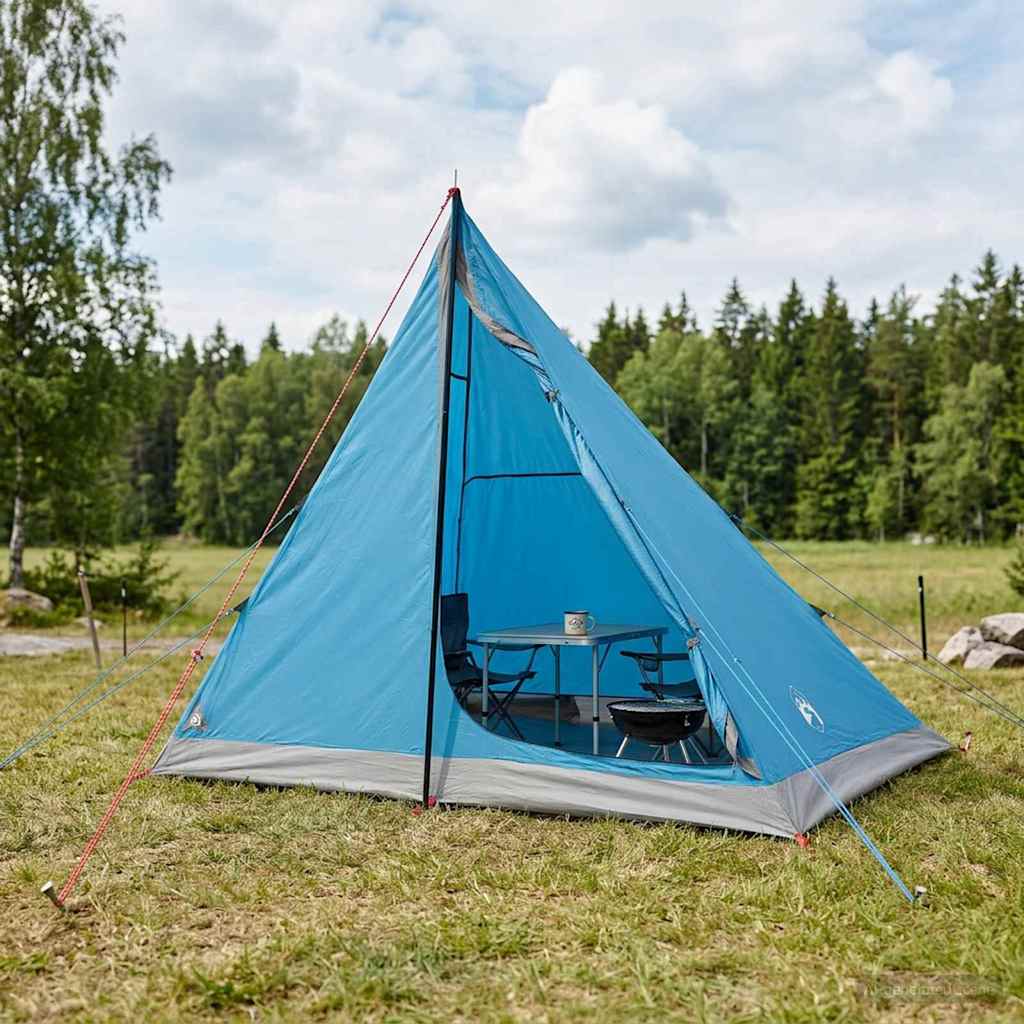 Vidaxl backpacking tent 2-persoons blauw 185t polyester met pu coating