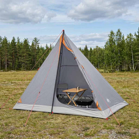 Vidaxl backpacking tent 2-persoons grijs en oranje