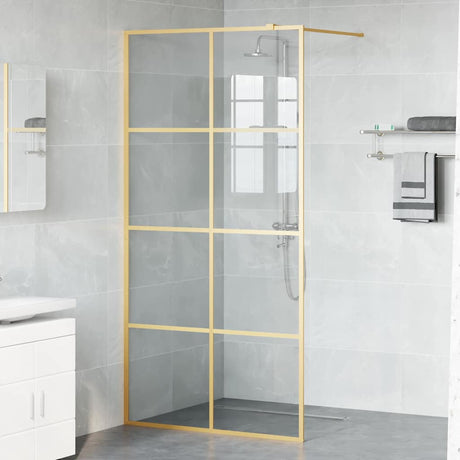 Vidaxl inloop douche wand goud 100 x 195 cm gehard glas
