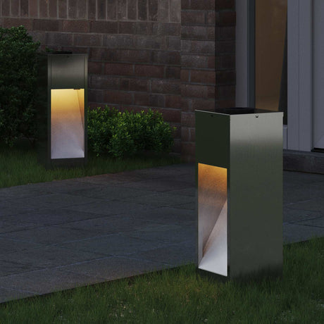 Vidaxl zonne led padverlichting 2 st warmwit 18 x 18 x 50 cm