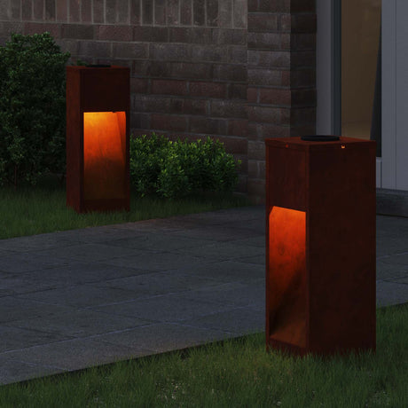 Vidaxl zonne led padverlichting 2 st warmwit 18 x 18 x 50 cm