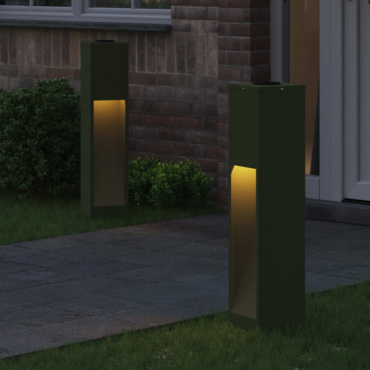 Vidaxl zonne led padverlichting 2 st warmwit 18 x 18 x 80 cm