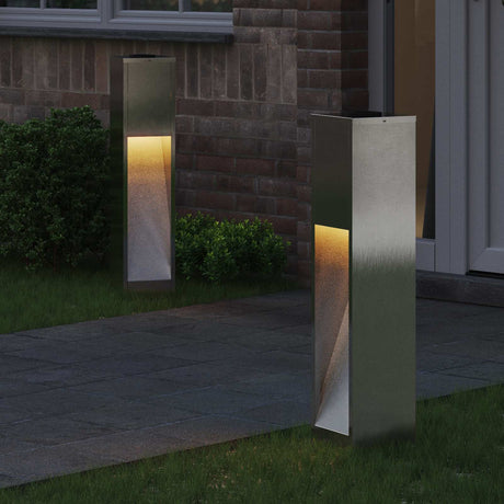 Vidaxl zonne led padverlichting 2 st warmwit 18 x 18 x 80 cm