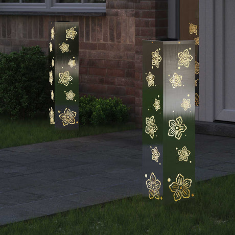 Vidaxl solar led pad licht 2 st warmwit 18 x 18 x 80 cm