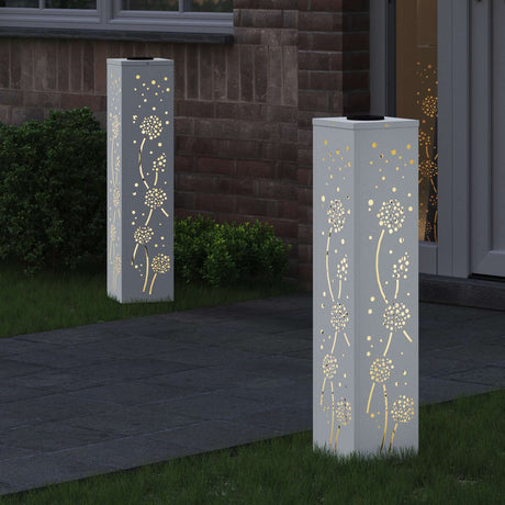 Vidaxl solar led pad licht 2 st warmwit 18 x 18 x 80 cm