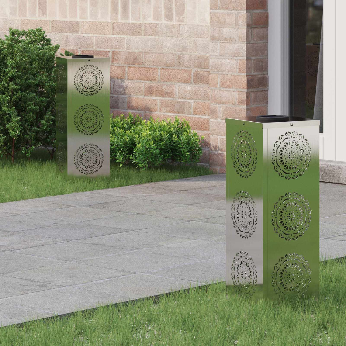 Vidaxl solar led pad licht 2 st warmwit 18 x 18 x 50 cm
