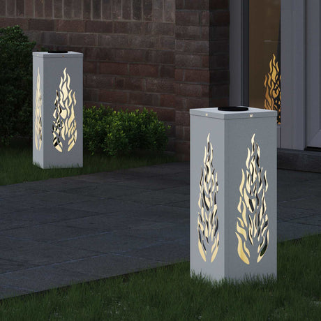 Vidaxl solar led pad licht 2 st warmwit 18 x 18 x 50 cm
