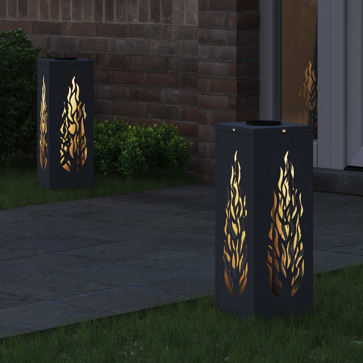 Vidaxl solar led pad licht 2 st warmwit 18 x 18 x 50 cm
