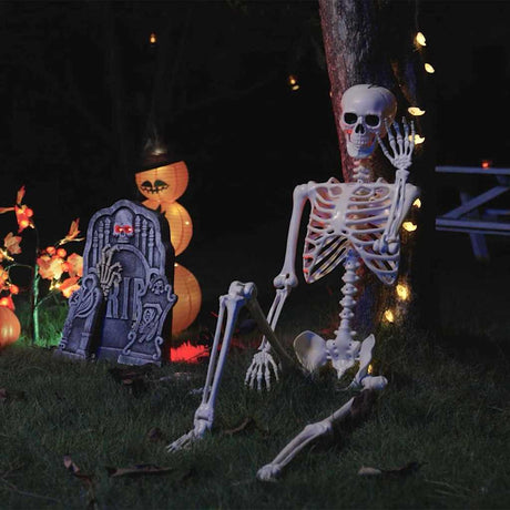 Vidaxl halloween skelet 2 st wit 85 cm pvc