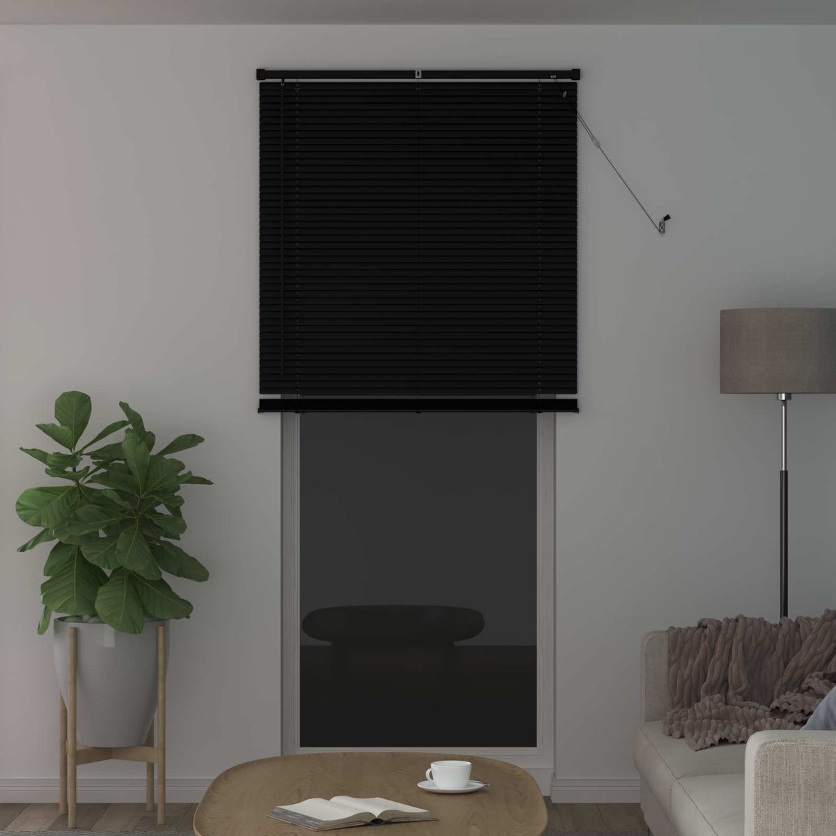 Vidaxl venetiaanse jaloezie zwart 213 x 80 cm 25 mm pvc