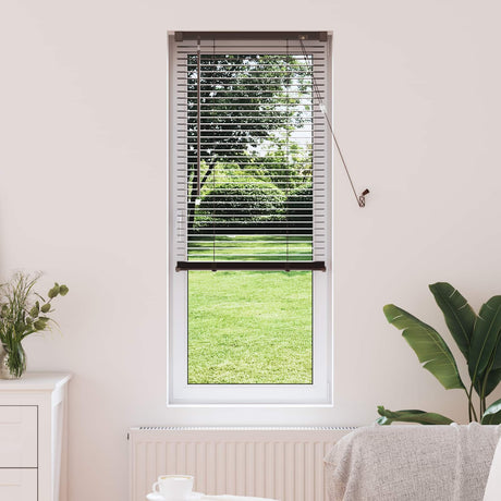 Vidaxl venetiaanse jaloezie donkerbruin met patroon 150 x 40 cm 25 mm