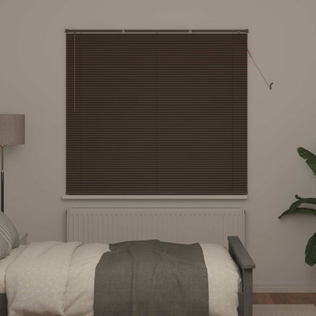 Vidaxl venetiaanse jaloezie donkerbruin 160 x 150 cm 25 mm pvc