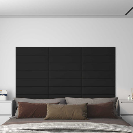 Vidaxl wandhoofdbord 12 st 60 x 15 cm zwart stof