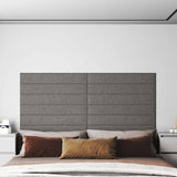 Vidaxl wandhoofdbord 12 st 90 x 15 cm lichtgrijs stof