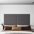 Vidaxl wandhoofdbord 12 st 90 x 15 cm grijs stof