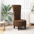 Vidaxl slipper stoel bruin 56,5 x 70 x 110 cm nep suede leer