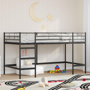 Vidaxl loftbed voor kids effen zwart 80 x 200 cm staal