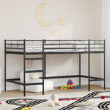 Vidaxl loftbed voor kids effen zwart 107 x 203 cm staal