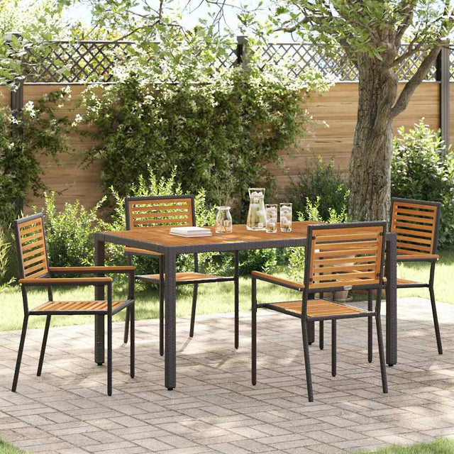 Vidaxl tuinstapelstoelen 4 st bruin en zwart