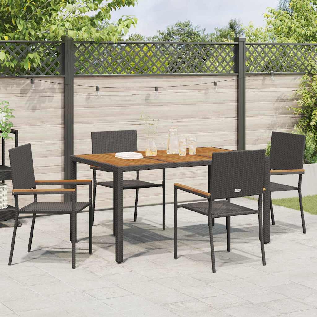 Vidaxl tuinstapelstoelen 4 st zwart en bruin