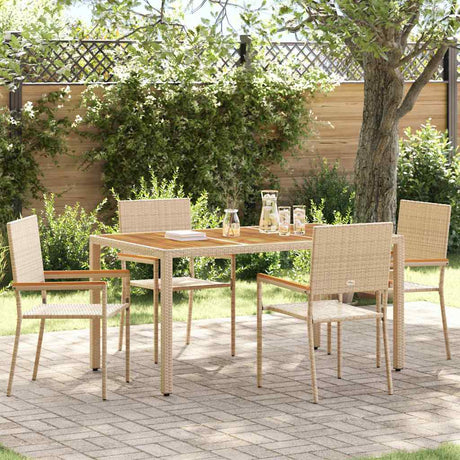 Vidaxl tuinstapelstoelen 4 st crème en bruin