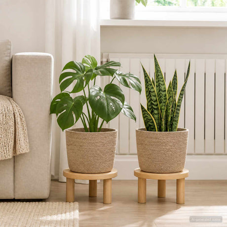 Vidaxl plantenpot set 2 st naturel ø 28 x 28 cm 100% tossa jute