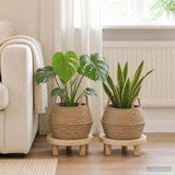 Vidaxl plantenpot met handvatten 2 st naturel ø 45 x 36 cm