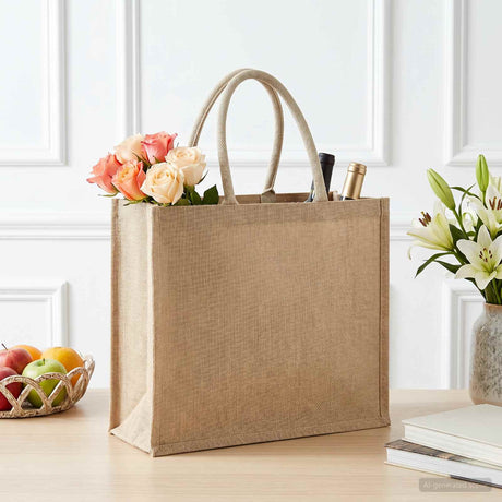 Vidaxl jute handtassen 10 naturel 42 x 33 x 19 cm 100% tossa jute