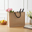 Vidaxl jute handtassen 5 naturel en zwart 42 x 33 x 19 cm