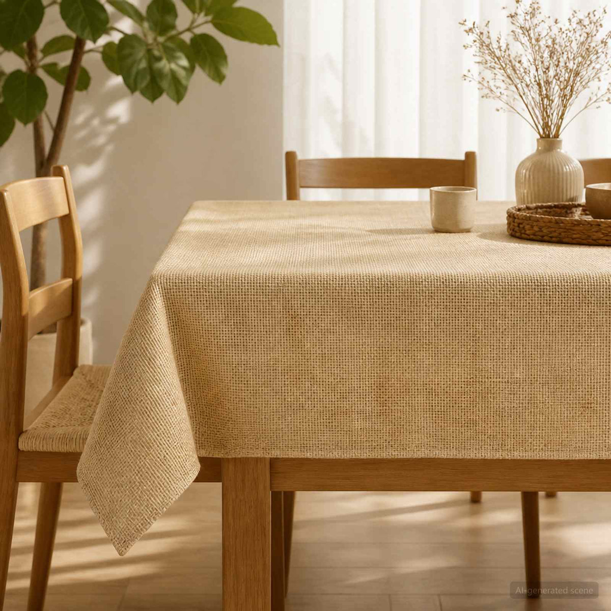Vidaxl jute tafelkleed naturel 140 x 200 cm 100% tossa jute