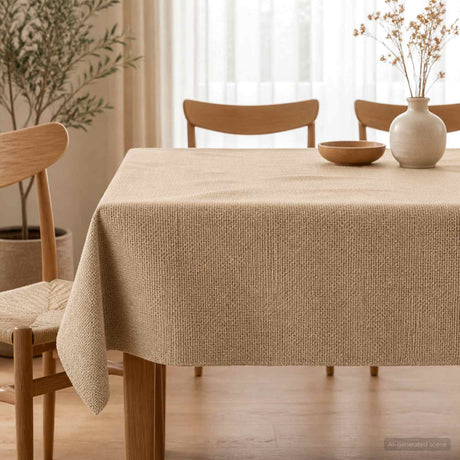 Vidaxl jute tafelkleed naturel ø 140 cm 100% tossa jute