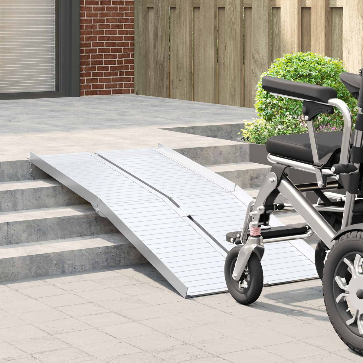 Vidaxl rolstoelhelling 270 kg zilver 270 kg aluminium