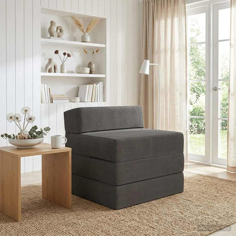 Vidaxl vouwbare bankbed 2-zits donkergrijs 70 x 60 x 63 cm katoen stof