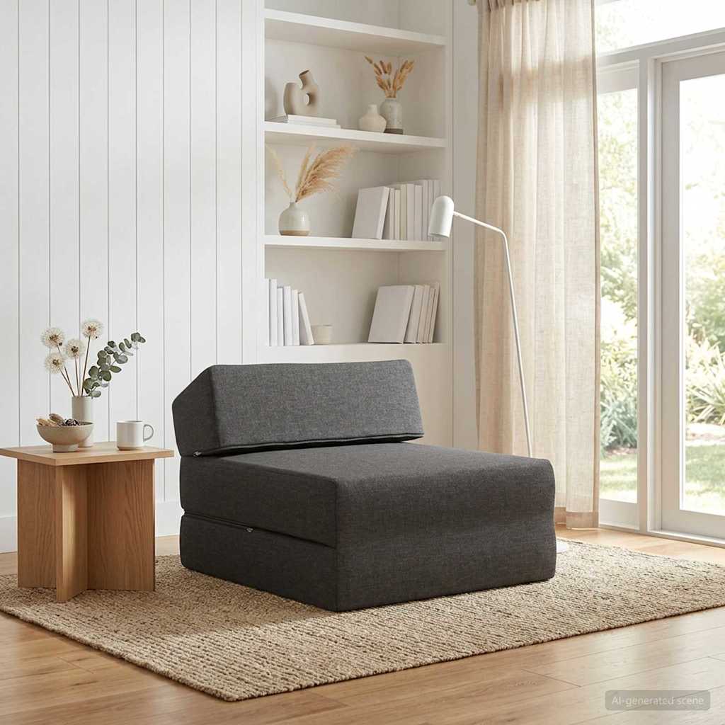 Vidaxl vouwbare bankbed donkergrijs 60 x 70 x 41 cm stof