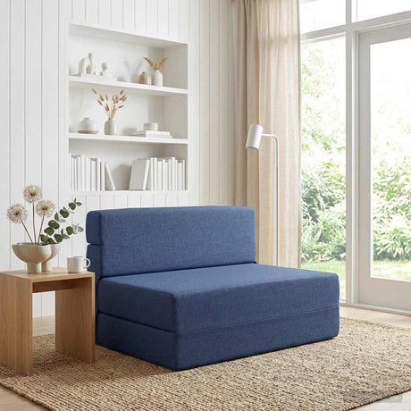 Vidaxl vouwbare bankbed blauw 70 x 72 x 60 cm stof