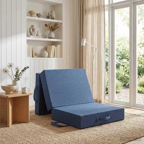 Vidaxl vouwbare bankbed 75 x 63 x 45 cm blauw