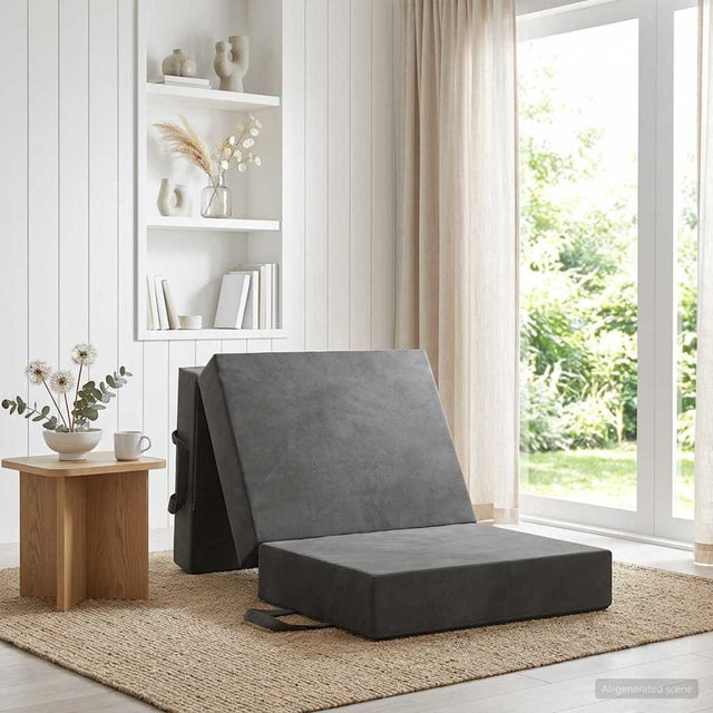 Vidaxl vouwbare bankbed 75 x 63 x 45 cm donkergrijs