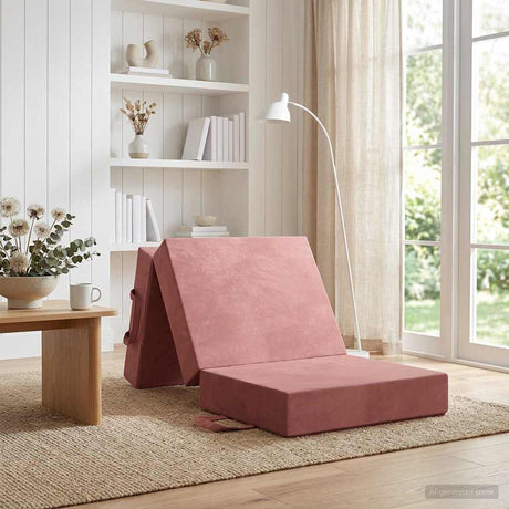 Vidaxl vouwbare bankbed 75 x 63 x 45 cm roze