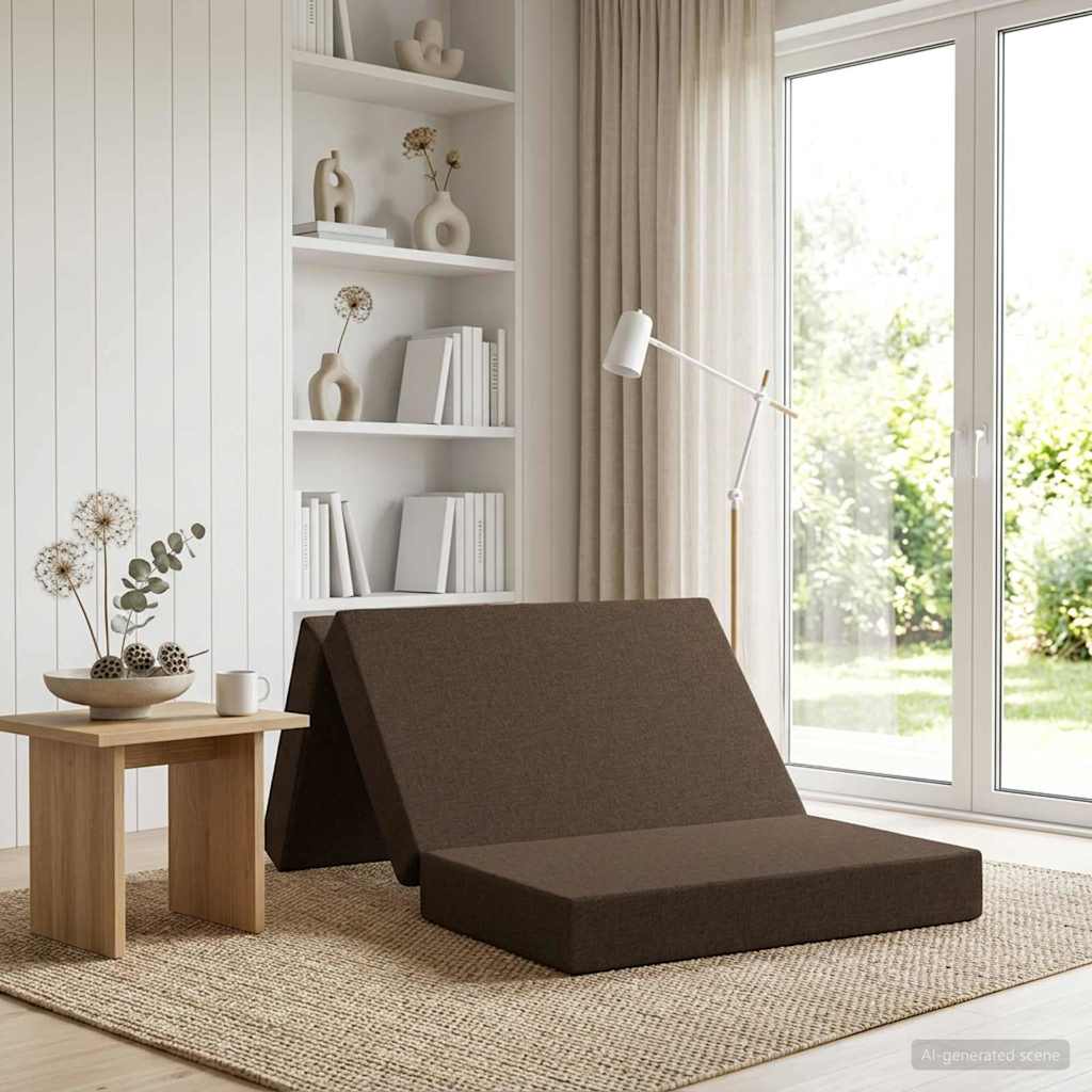 Vidaxl vouwbare bankbed 80 x 67 x 45 cm taupe
