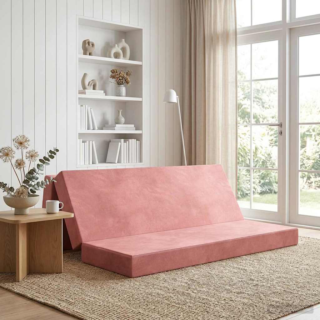 Vidaxl vouwbare bankbed 180 x 67 x 45 cm roze