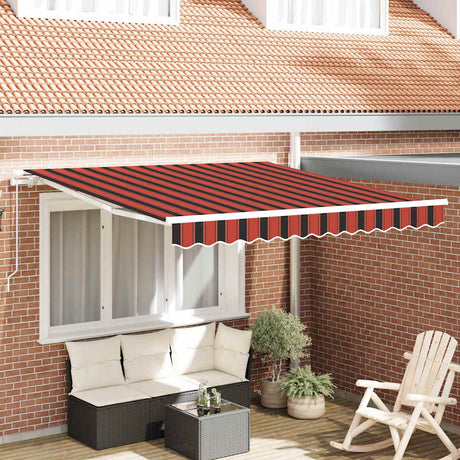 Vidaxl uitschuifbare luifel oranje en bruin 350 x 250 cm