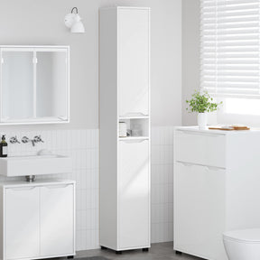Vidaxl badkamer kast wit 30,5 x 30 x 195 cm bewerkt hout