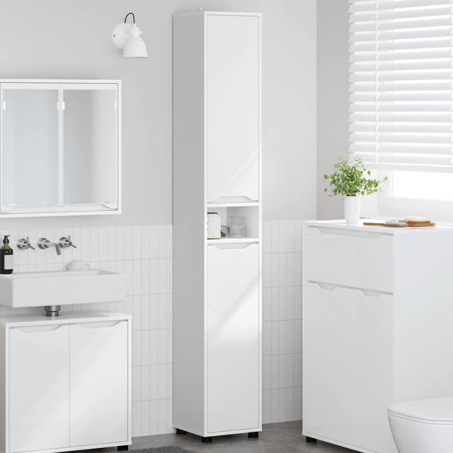 Vidaxl badkamer kast wit 30,5 x 30 x 195 cm bewerkt hout