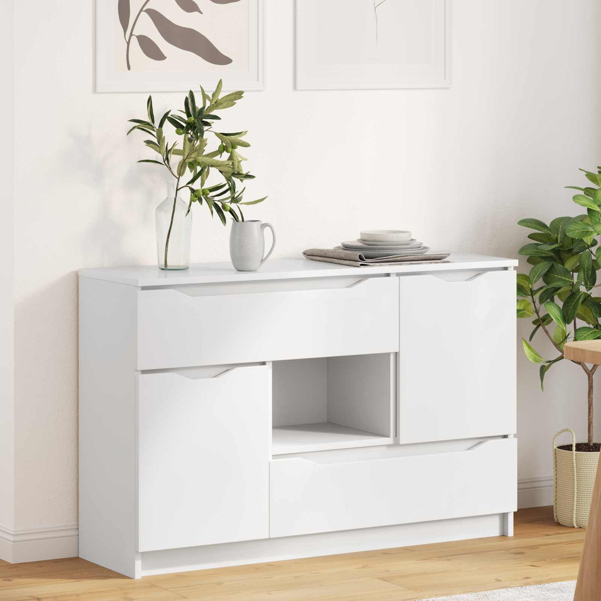 Vidaxl dressoir wit 100 x 30 x 65,6 bewerkt hout