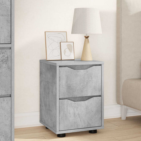 Vidaxl nachtkastje beton grijs 30,5 x 30 x 43 cm bewerkt hout