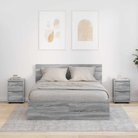 Vidaxl nachtkastjes 2 st grijs sonoma 30,5 x 30 x 43 cm bewerkt hout